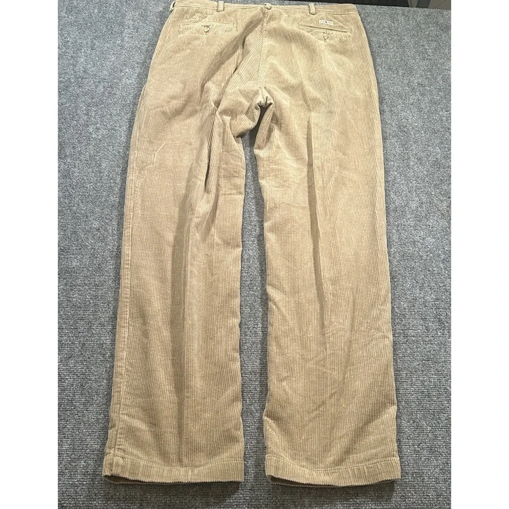 Polo Ralph Lauren Pants Mens 38x32 Tan Andrew Pant Corduroy Pleated Classic Fit